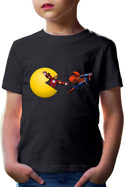 OEM Tricou copii Pac Man Iron Man Eat Superman Run Heroes Powers