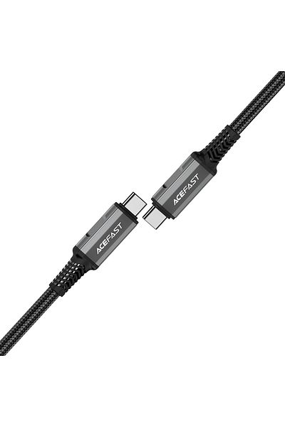 Acefast Kabel przewód USB-C USB4 PD3.1 5A do transmisji danych i Video 4K 1m - szaro-czarny