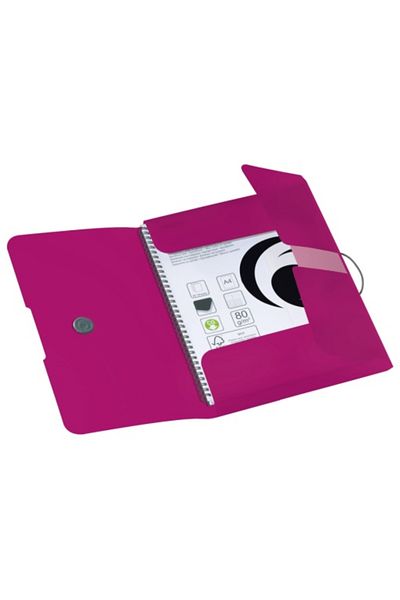 Herlitz Dosar cu elastic, format A4, cotor 30 mm, material PP, culoare magenta opacă, buton de închidere