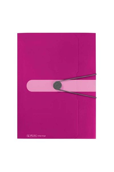 Herlitz Dosar cu elastic, format A4, cotor 30 mm, material PP, culoare magenta opacă, buton de închidere