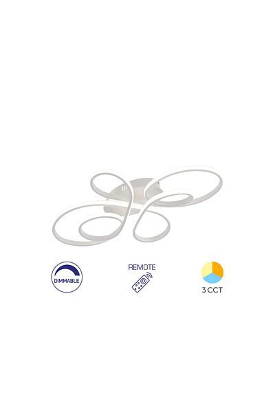 Braytron Lampă de tavan LED 65W Nela-SR2 cu telecomandă-DIM IP20 Alb