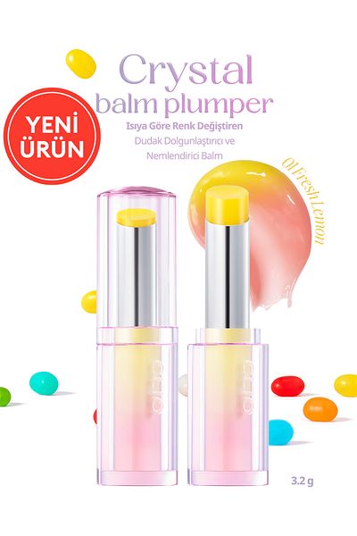 CLIO Color Changing Lip Plumping Balm Crystal Balm Plumper According to Heat (01 Fresh Lemon)