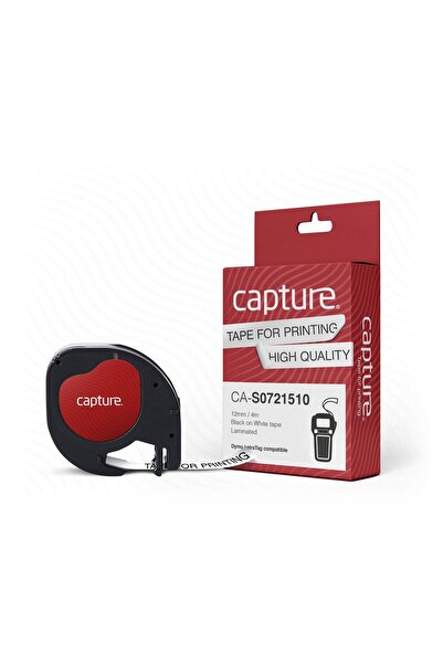 Inna marka Bandă adezivă neagră pe alb, 12 mm x 4 m, CA-S0721510