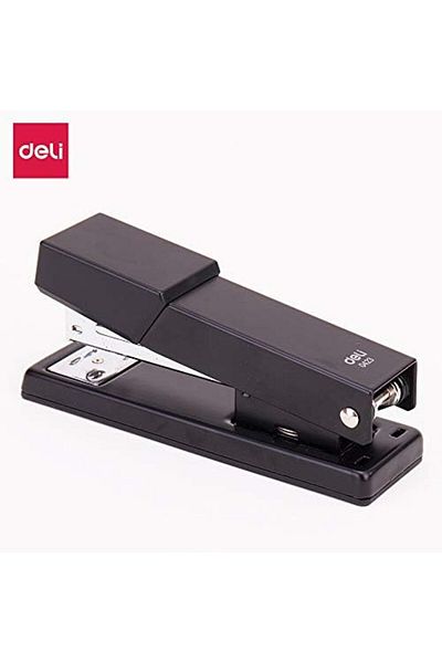 Deli Stapler Convenient Low-Staple Indicator, Black, E0423
