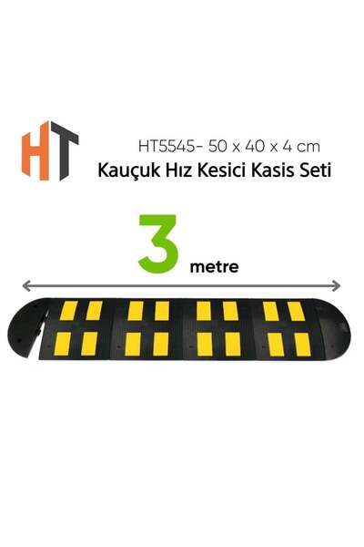 Hayat Trafik Kauçuk Hız Kesici Kasis Seti 50 x 40 x 4 cm - EKO - 3 Metre
