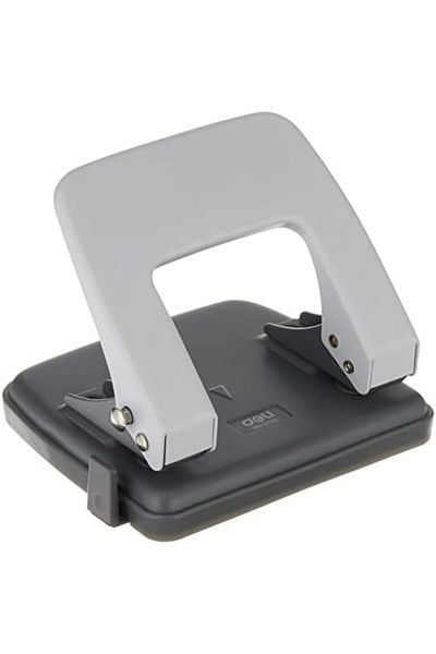 Deli E0102 Paper Punch, Grey/Black