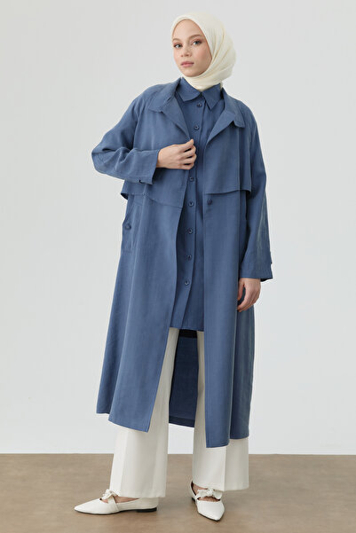 Tuğba Rüzgarlık Detaylı Giy-Çık - İndigo