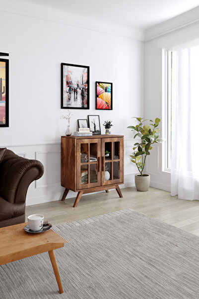 KIYMIK HOME Piyan Dresuar - Size Özel Üretim - Gerçek Ağaç - Ceviz