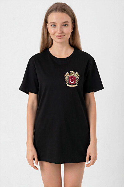 velmorafashion Velmora Turkish Coat of Arms Print T-Shirt - Black -