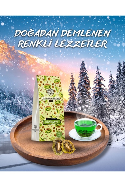 Golden Brew & Tea Coffee Gerçek Kivi Parçacıklı Sıcak ve Soğuk Demleme Kivili Meyve Çayı