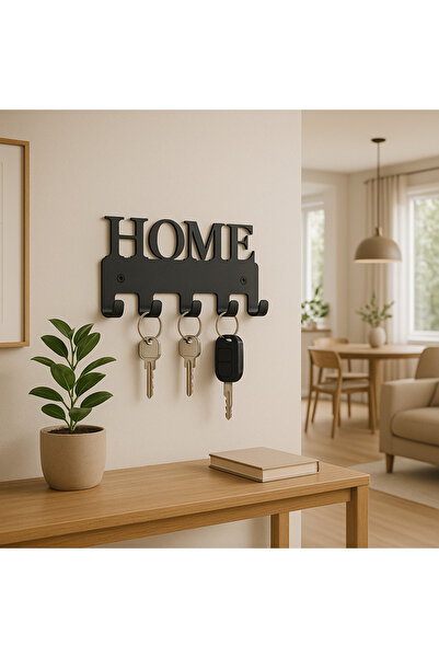 LUNOART Suport pentru chei din metal cu inscripție pentru casă | Organizator de comutatoare montat pe perete