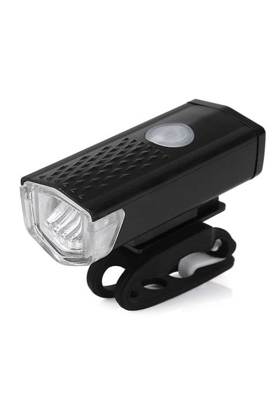 Carsons USB Rechargeable Front Bike Light, 3 Lighting Modes, Black