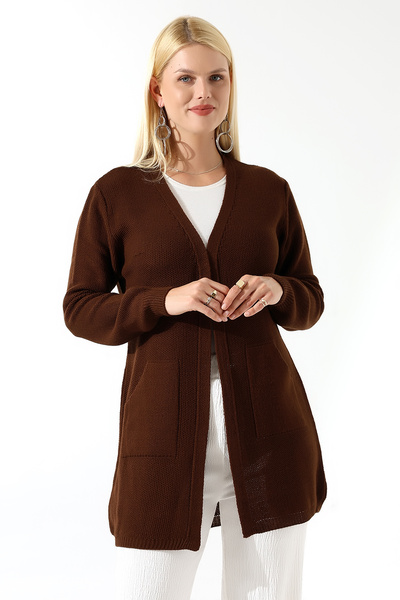 Marvine سترة تريكو نسائية مريحة بجيوب