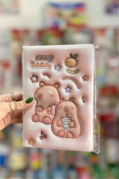 ALPA STORE Carnet cu copertă pufos de capybara - 96 de foi