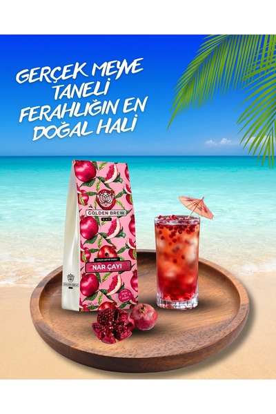 Golden Brew & Tea Coffee Gerçek Nar Parçacıklı Sıcak ve Soğuk Demleme Narlı Meyve Çayı