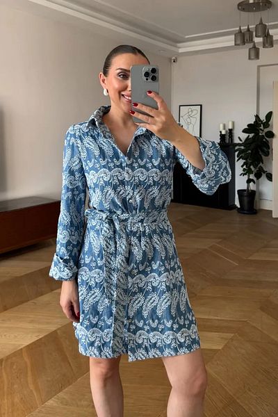 Tuba Butik Fisto Detailed Mini Shirt Dress