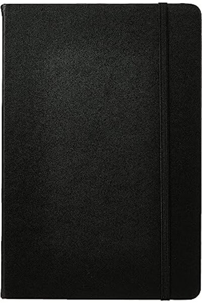 Deli EN112L BK A5 Leather Cover 96 Sheets Notebook