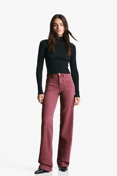 Bershka Seamless wide-leg jeans with pockets