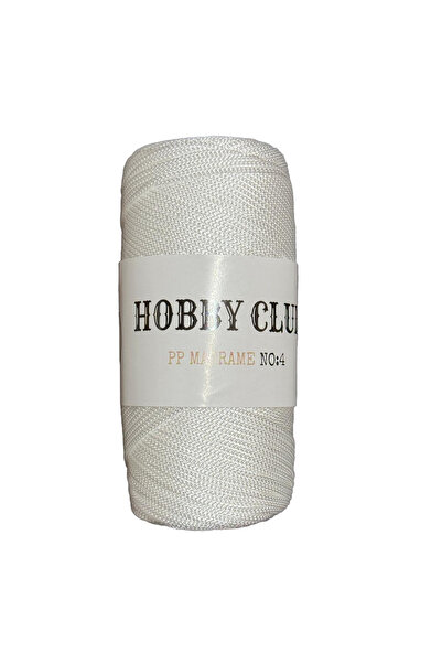 hobby club Полиестер макраме № 4 200GR 2mm-001 Бял
