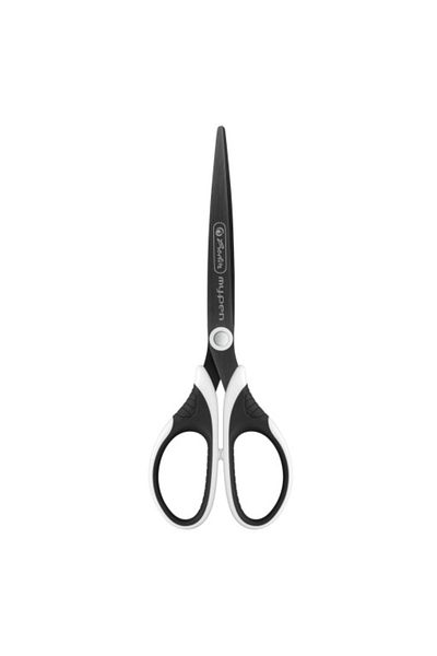 Herlitz My.pen 18 cm Scissors, Material Metal/Plastic, Color Black/White, Sharp Tip, Blister