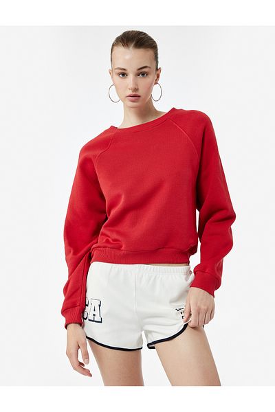 Koton Cotton Crew Neck Raised Sweatshirt