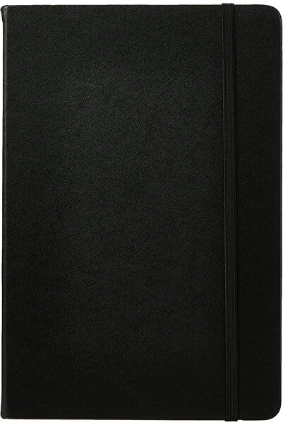 Deli EN112L BK A5 Leather Cover 96 Sheets Notebook