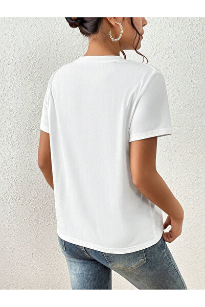 Pink Sky Cotton White Oversize T-Shirt Colors of Life Printed Comfortable Casual T-Shirt