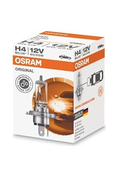 Osram 12V STANDART H4 AMPUL 55 / 60W TIRNAKLI P43T ALMAN MALI (OSRAM 64193)