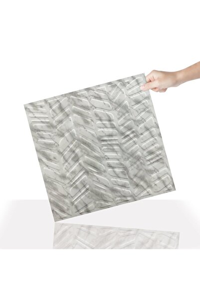 TİNK 3 Boyutlu Duvar Paneli Kabartmalı Kılçık Desen Pvc 41x41 cm/ 6 Adet /1 m...