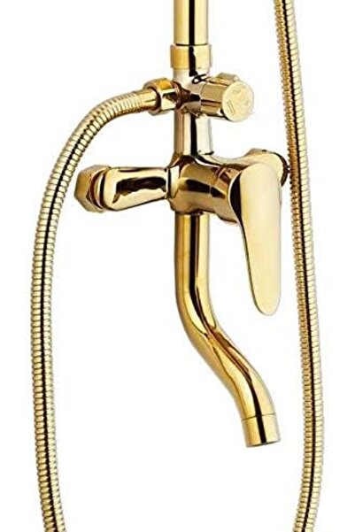 Siena Full Luxury Shower Set with Faucet (Round Shower Heads) (Gold Coating)
