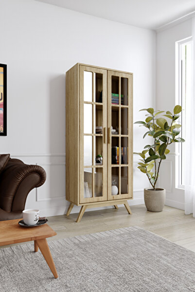 KIYMIK HOME Piyan Kitaplık - Size Özel Üretim - Gerçek Ağaç - Kestane