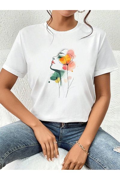 Pink Sky Cotton White Oversize T-Shirt Colorful Dominance Printed Comfortable Casual T-Shirt