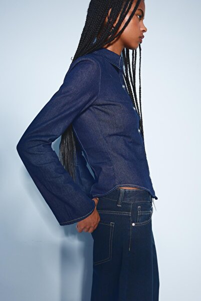 Bershka Uzun kollu denim gömlek