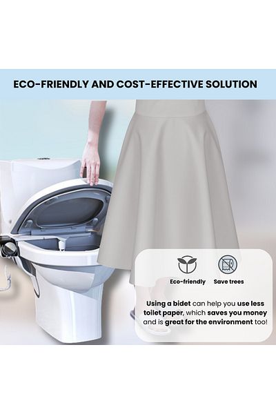 ZENSELLER White Non-Electric Bidet – Compatible with Standard Toilets, Adjustable Jet, Hot/Cold Water,