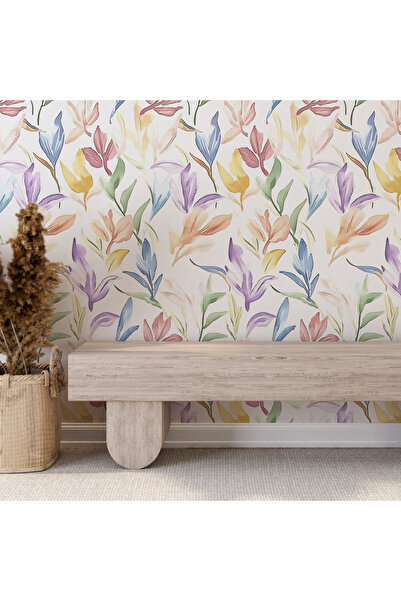 Carmen Renkli Çiçekli Kendinden Yapışkanlı Duvar Kağıdı