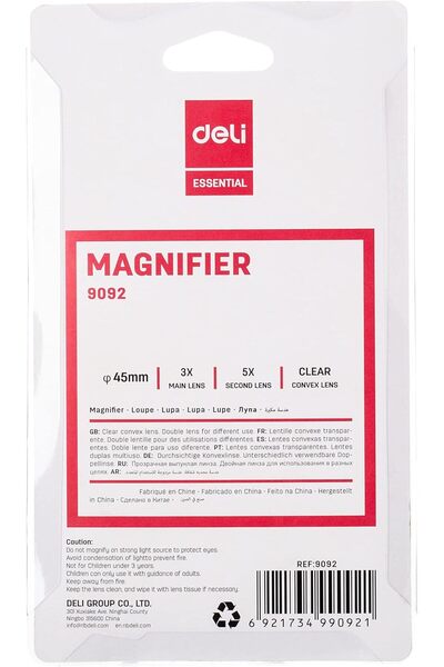 Deli Magnifier, 50 mm Diameter, Multicolor
