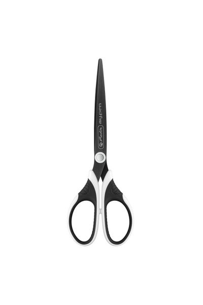 Herlitz My.pen 18 cm Left-Handed Scissors, Material Metal/Plastic, Color Black/White, Sharp Tip, Blister