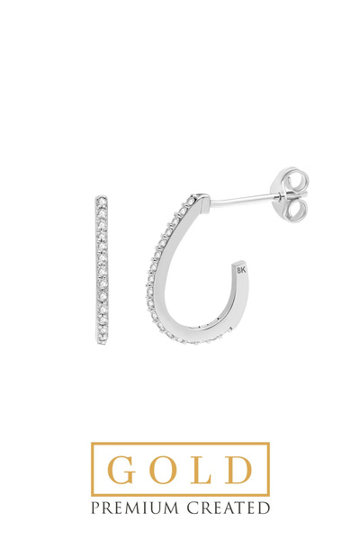 So CHIC... Beyaz Altın Sertifikalı Premium Created Taşlı Halka Küpe