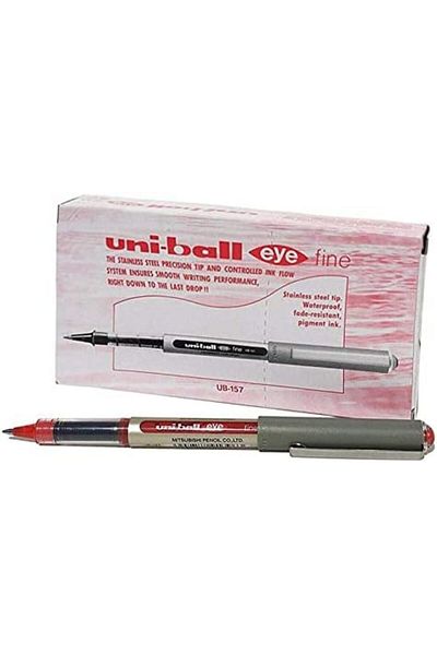 UNİ-BALL UB-157 Rollerball Pen (0.7mm, Red, Pack of 12)