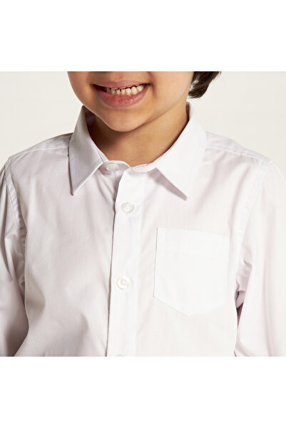 Juniors Set of 2- Solid Shirt with Chest Pocket and Long Sleeves