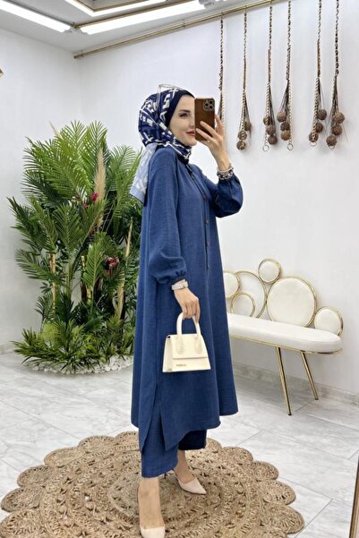 Bercestespor Lacivert Keten ve Polyester Karışımı Çilek Kumaş İkili TakımTese...