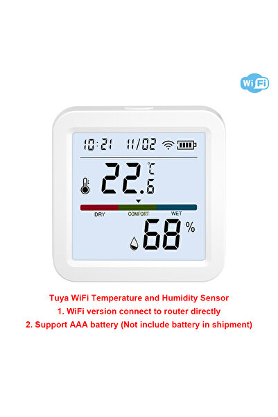 Choice6 WiFi Screen Tuya Zigbee or WiFi Temperature Humidity Sensor Home Conn...