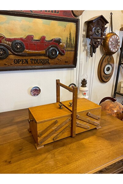 ANTİKA AYAL Antika ahşap dikiş kutusu