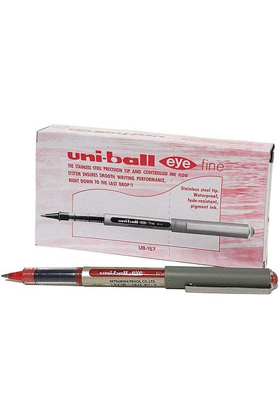 UNİ-BALL UB-157 Rollerball Pen (0.7mm, Red, Pack of 12)