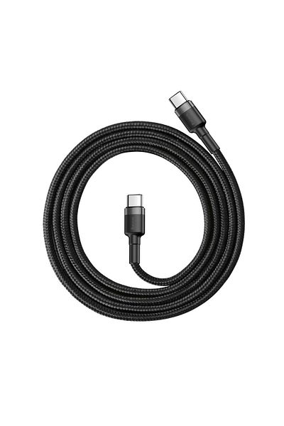 Baseus Cablu flexibil durabil USB-C PD 2.0 60W 20V 3A QC3.0 1M Negru-Gri
