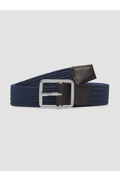 s.Oliver Curea bărbătească din bumbac și elastan, cataramă cu ardică, bleumarin, 100 cm