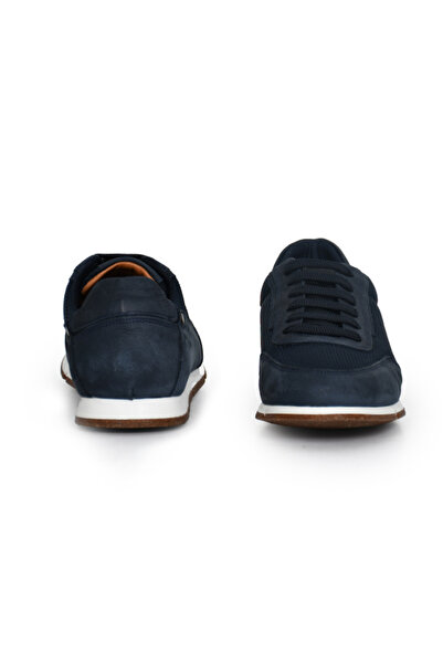 Tuna Hakiki Nubuk Deri/Tekstil Lacivert Erkek Sneaker Ayakkabı - X241336