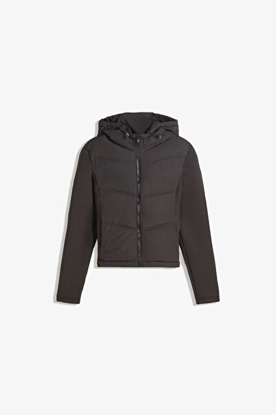 Bershka Sentetik kauçuk kumaş efektli, kombinlenmiş, kapitone ceket