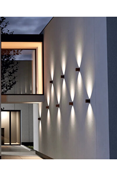 LUXXO Lampă de perete LED pentru interior/exterior, rezistentă la praf/umezeală, IP65, Davos, 2x10W, neagră