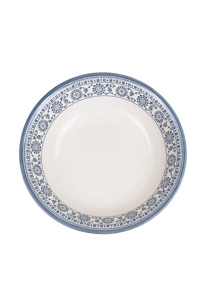 Claytan وعاء سلطة سيراميك من بليثورا، مقاس 9 بوصات (رمادي وأبيض، مجموعة من قطعة واحدة)